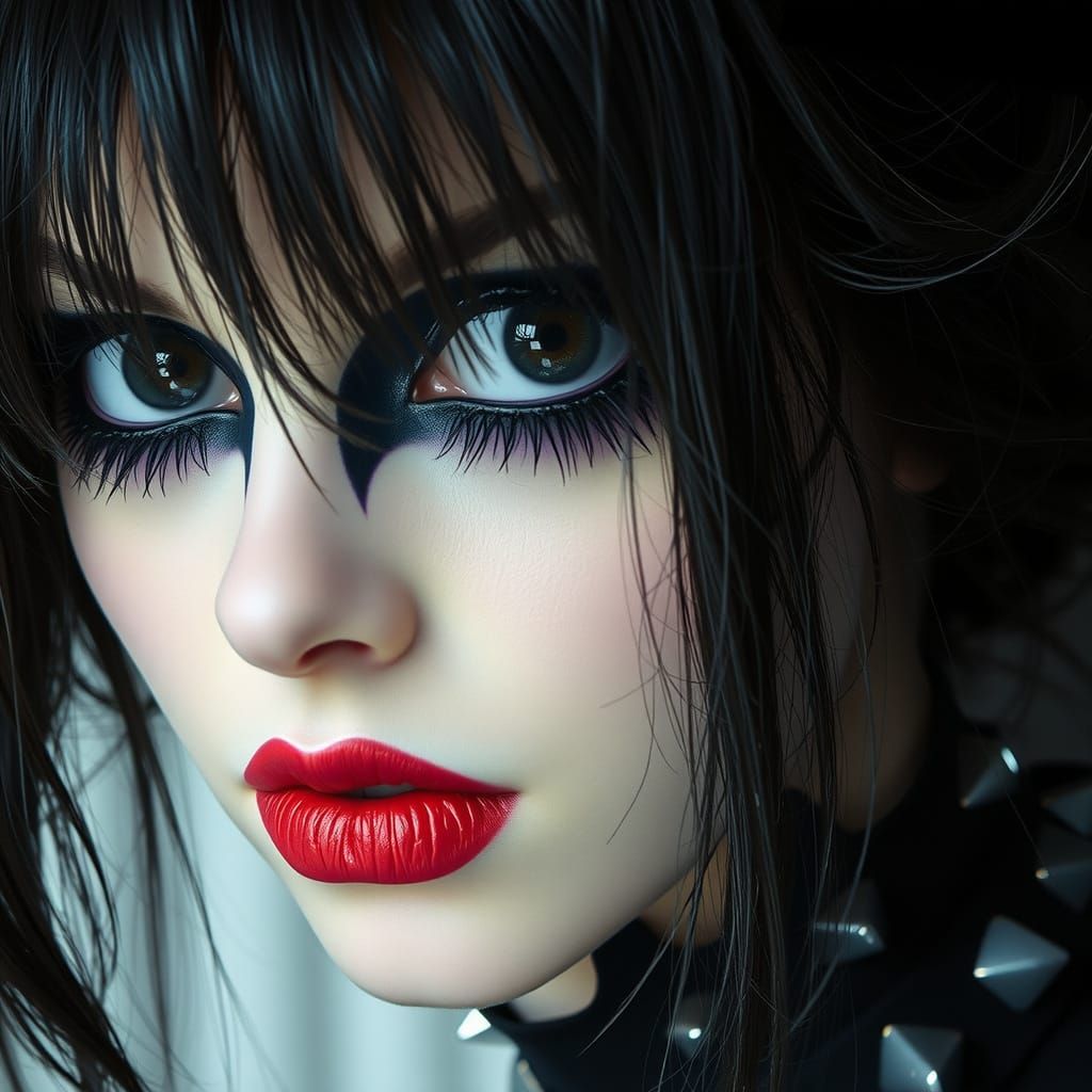 Gothic Woman Portrait in Surrealist Style