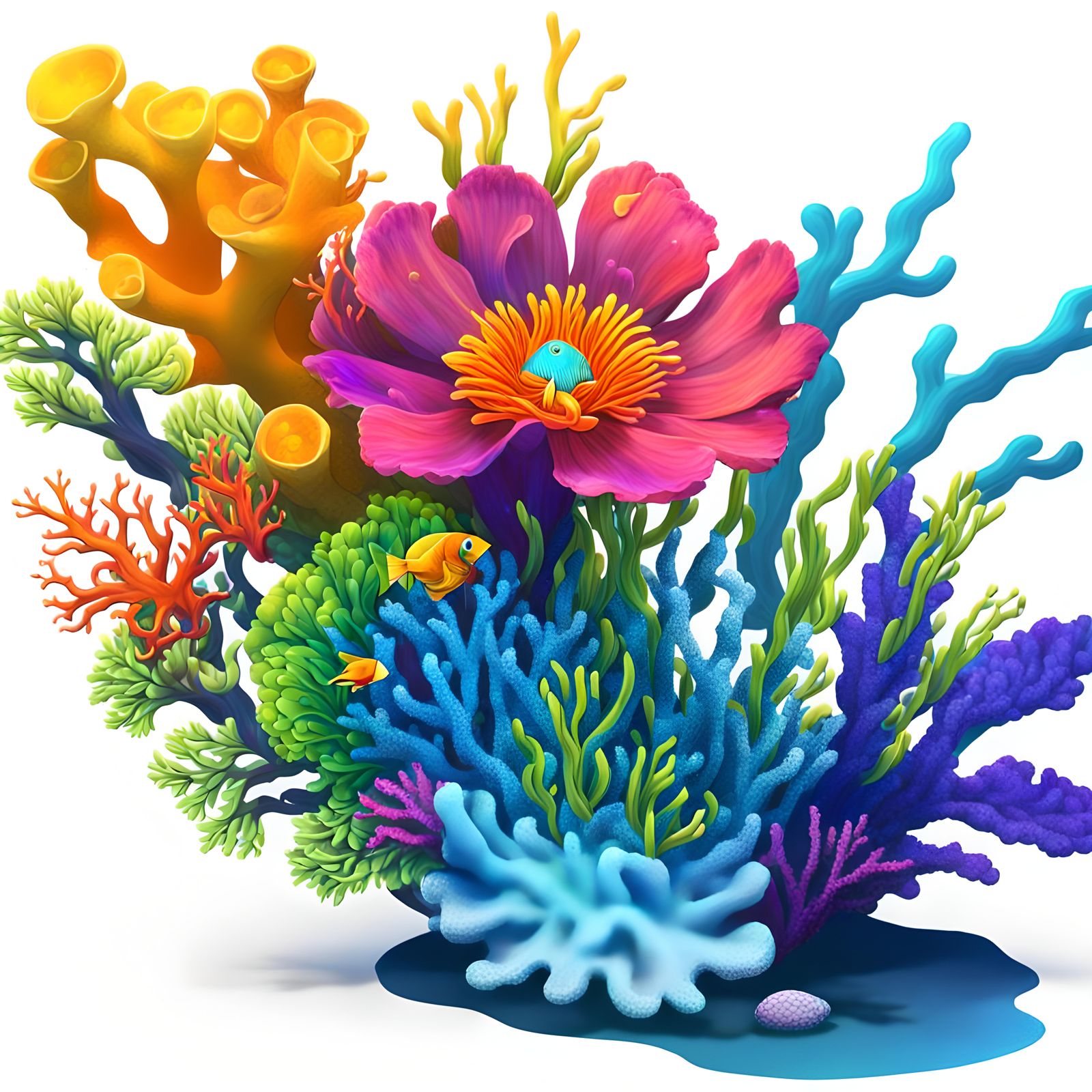 Underwater Flowers Bloom on Coral Reef