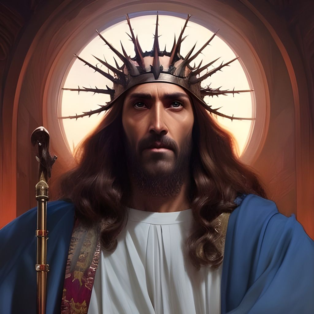 Jesus Crown of Thorns: Hyperdetailed Portrait