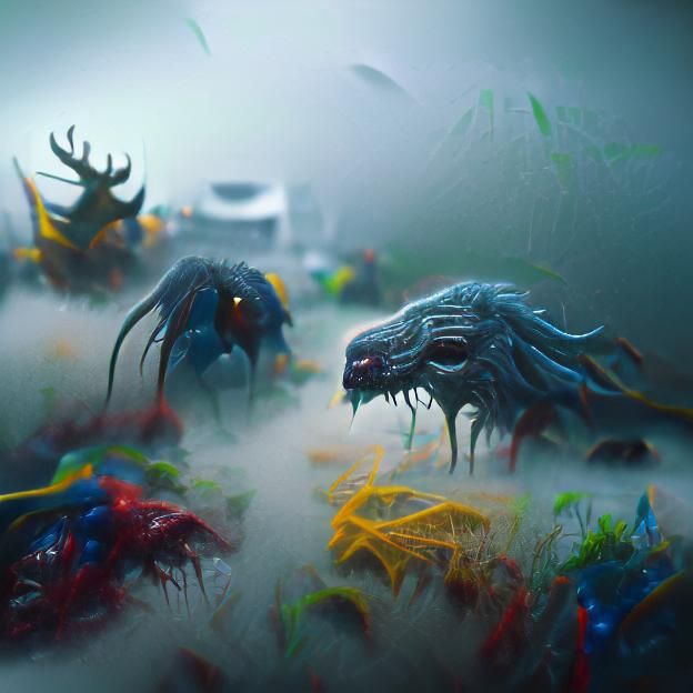 Eerie Creatures Hidden Under Bed in 3D
