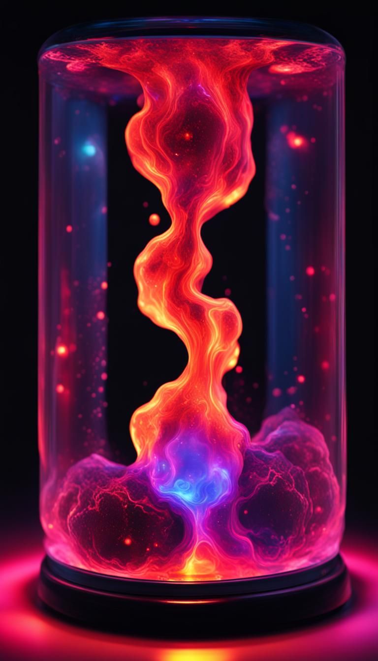 Lava Lamp View: Hyperrealistic Cosmic Neon Art