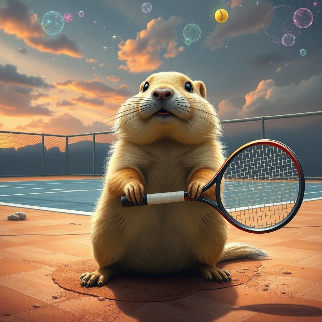 Prairie Dogs Play Tennis in Alternate Universe