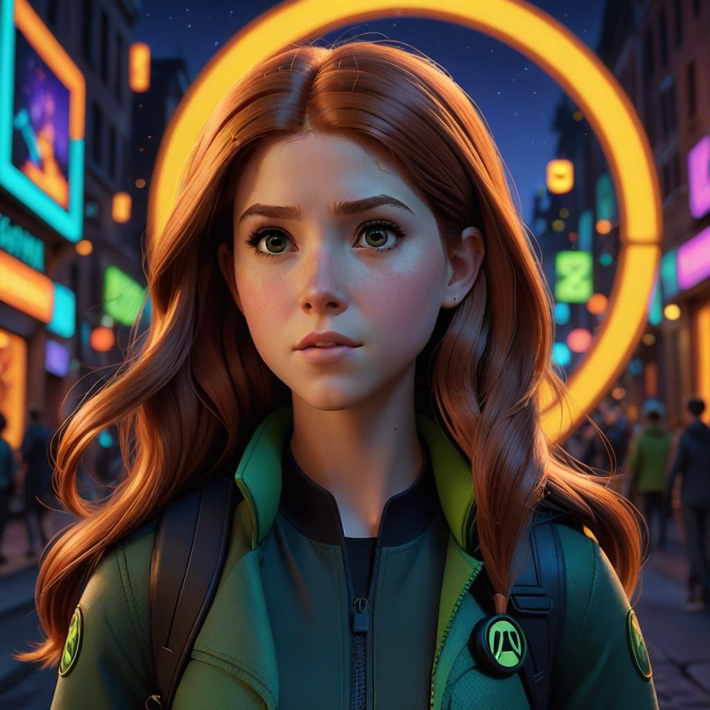 Anna Kendrick as Kim Possible: Pixar-Style 3D Art