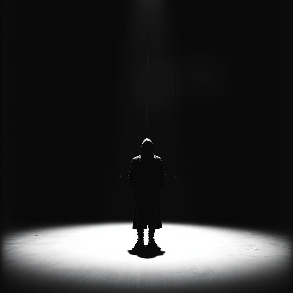 Surrealist Figure Lost in a World of Shadows