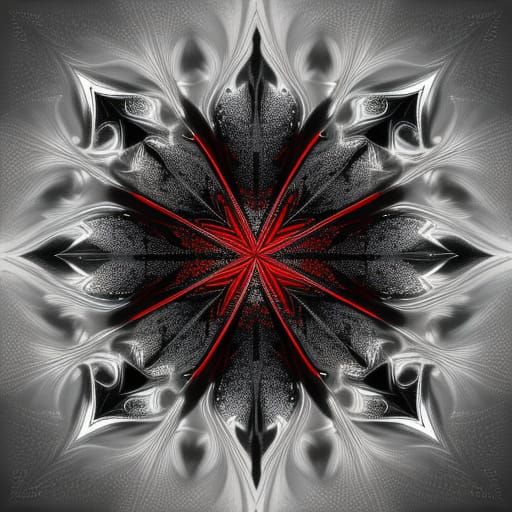 Fractured Silver Realism in Endless Mirrored Background