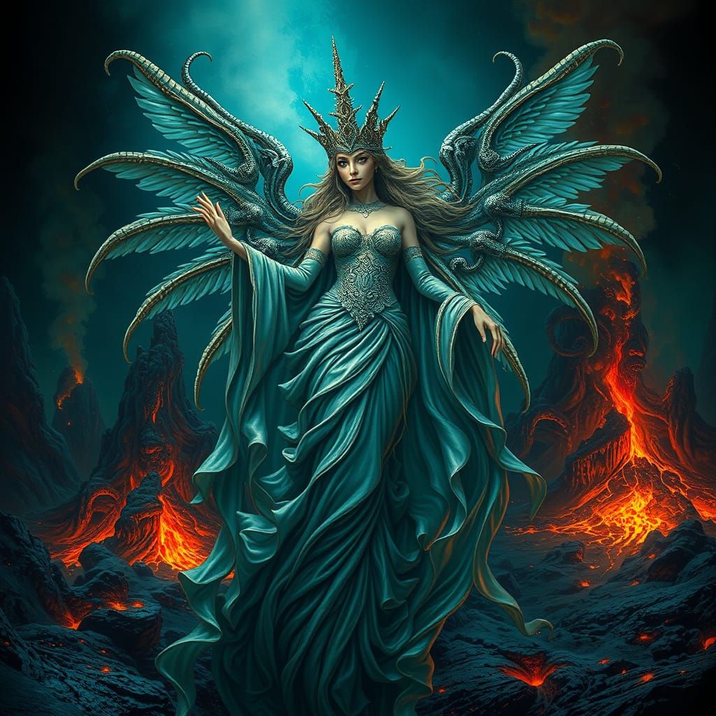 Beneath the Waves, a Biomechanical Goddess Reigns