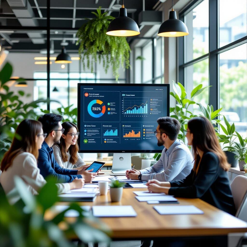 Asian Professionals Collaborate in Bright Coworking Space