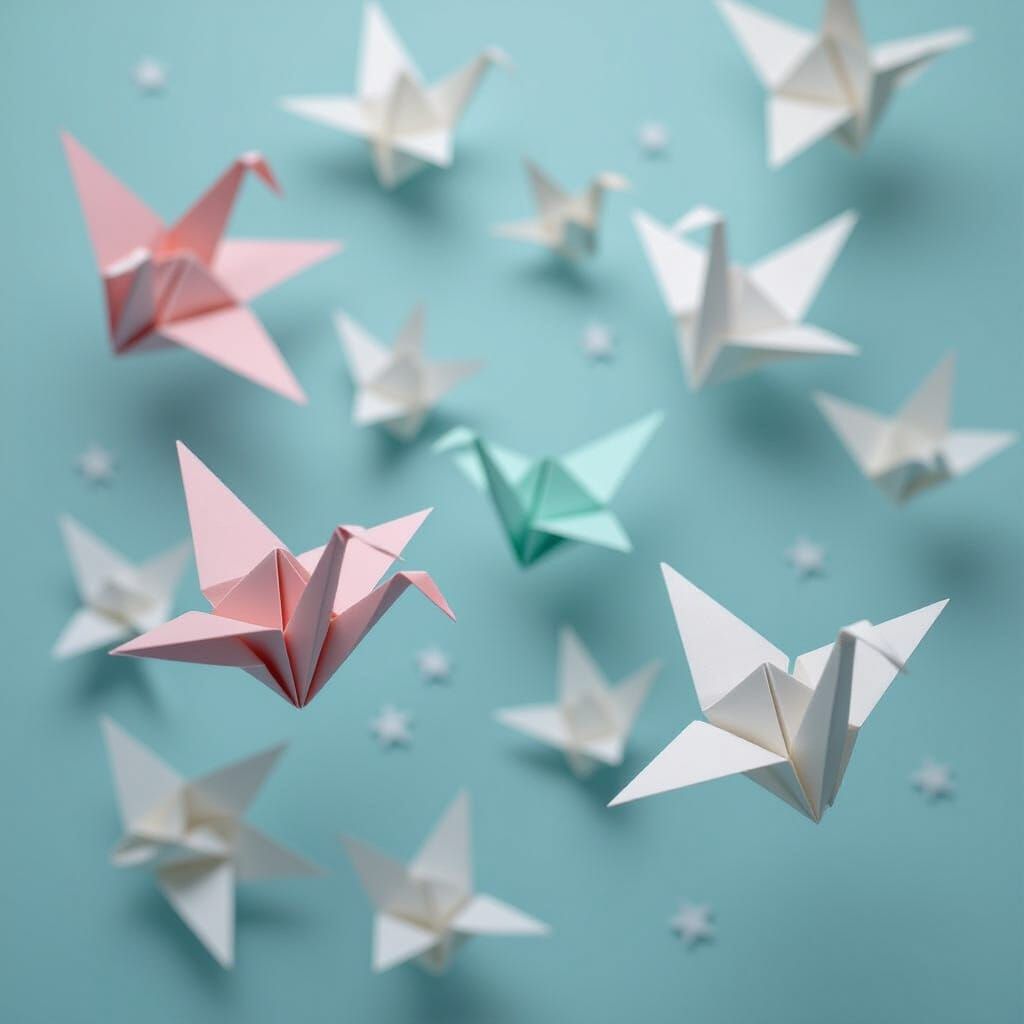 Paper Cranes in a Papercraft Origami World