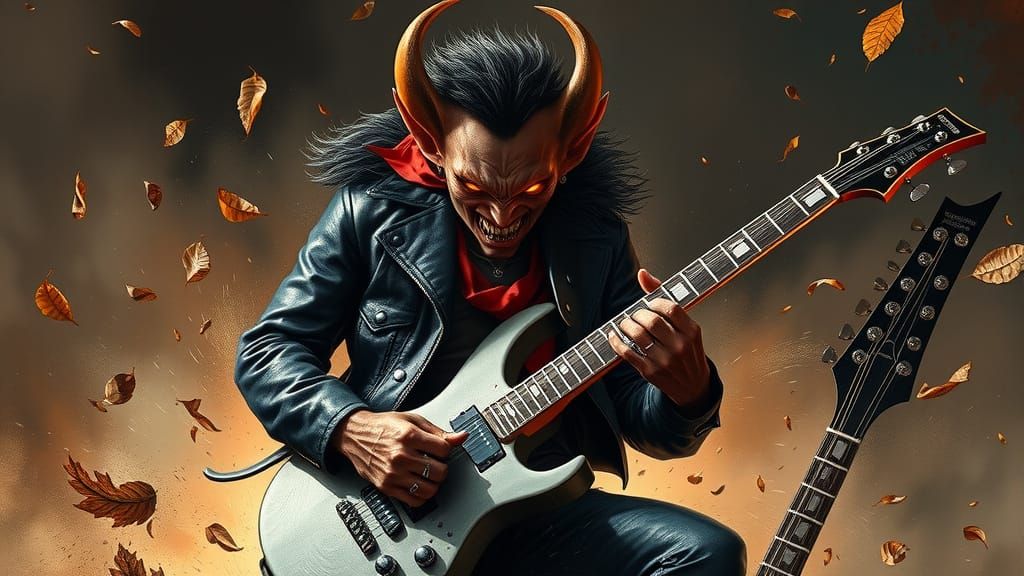 Savage Tasmanian Devil Shreds on Guitar in Intense Heavy Met...