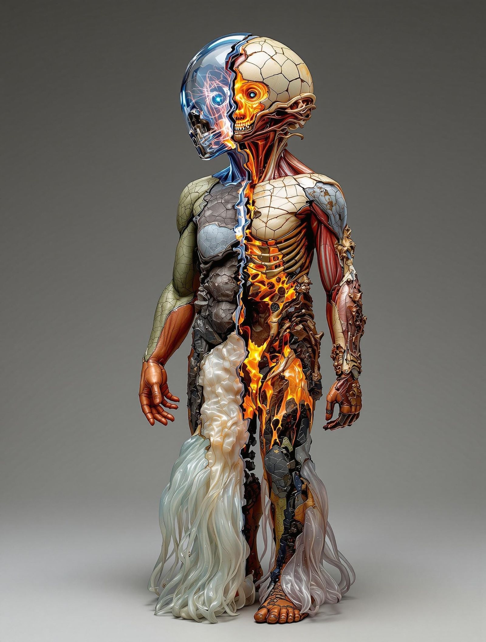 Chimerical Cross-Section of Humanoid Figure