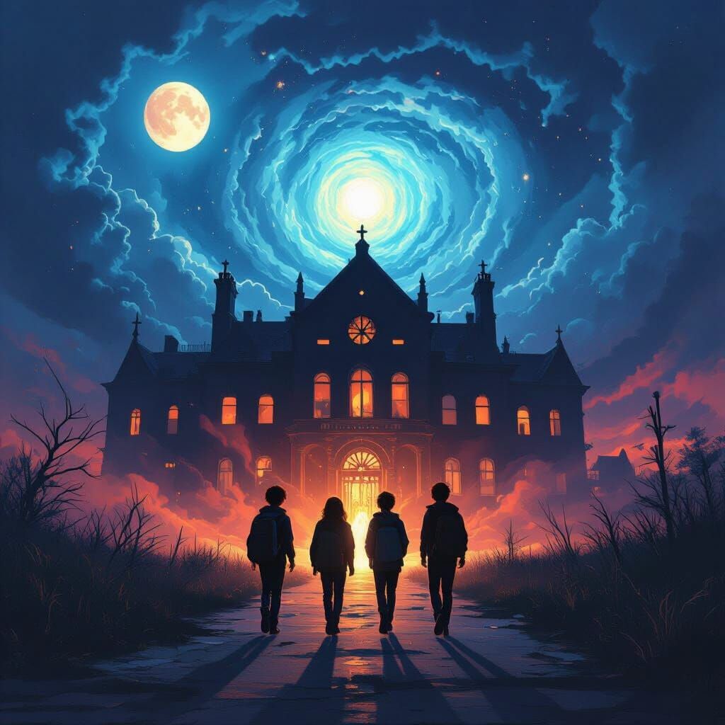 Teens Enter Cosmic Vortex from Gothic Hospital