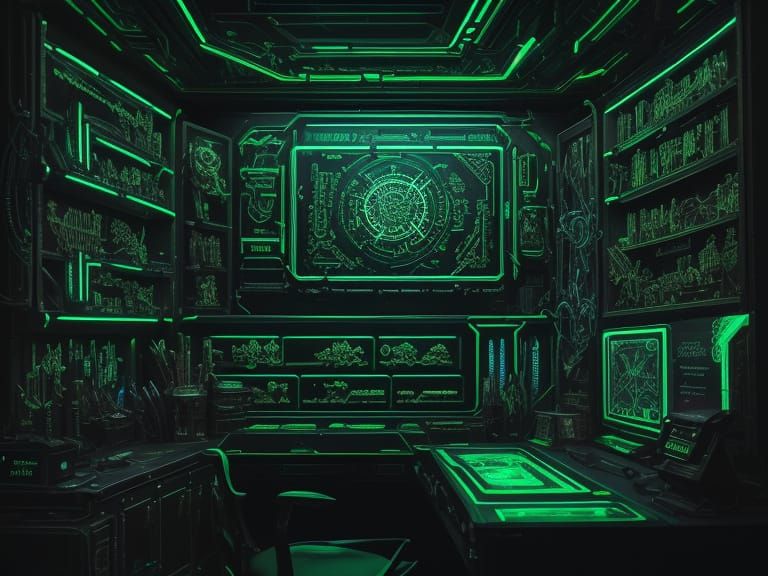 Cyberpunk Curiosities in Emerald Hues