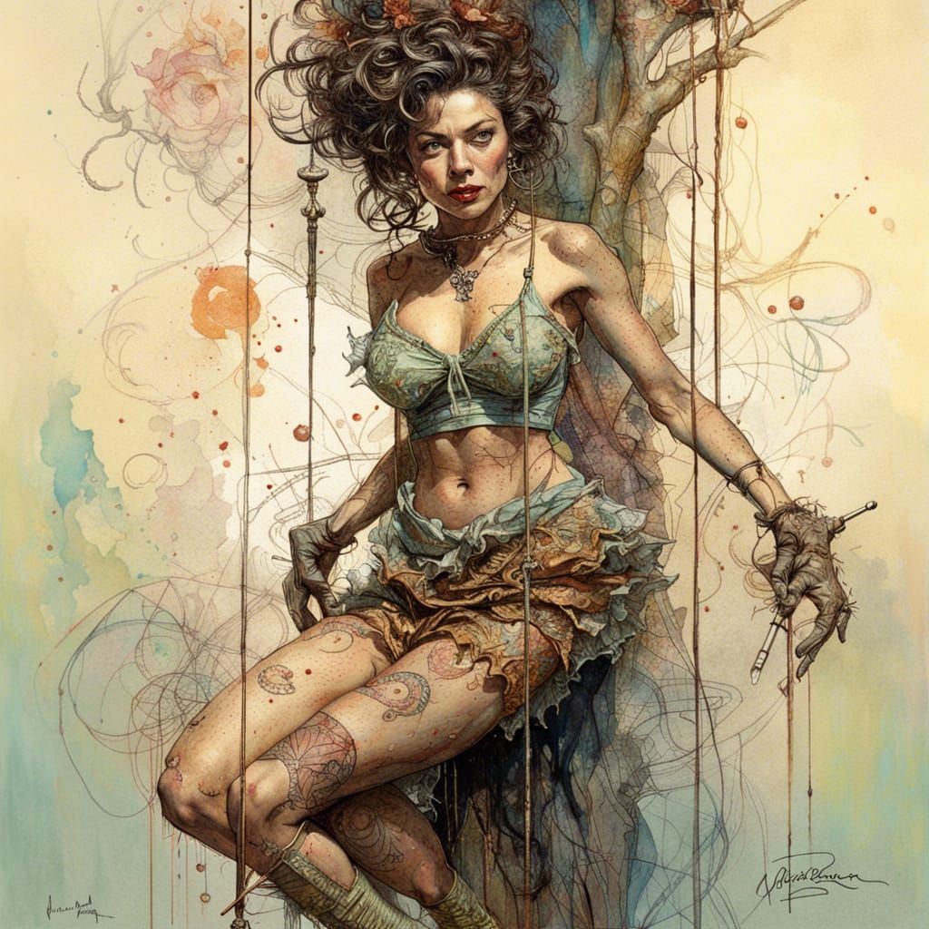Ava Gardner as a pole dancer, by Jean-Baptiste Monge and Norman Rockwell, insanely detailed and textured, volumetric, in...