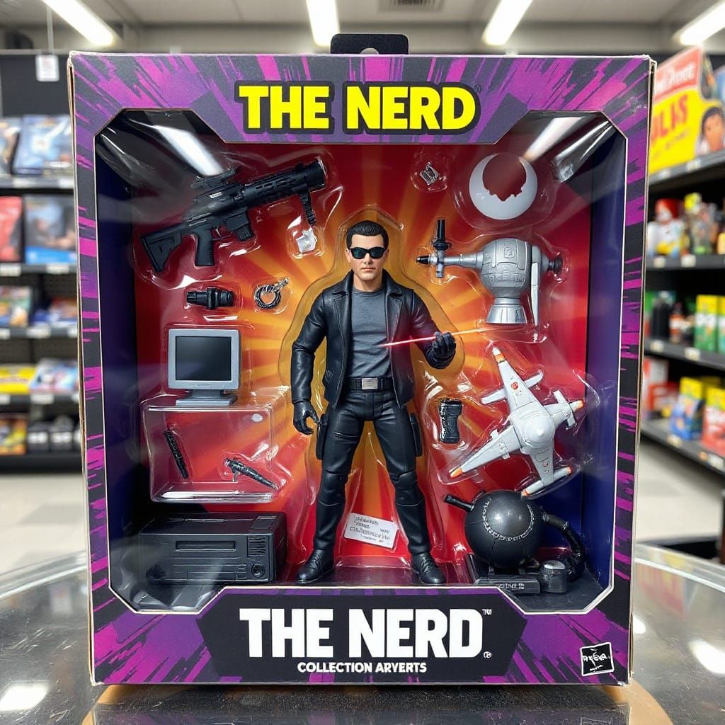 The Nerd Hero in 3D Collectible Action Figure Packaging