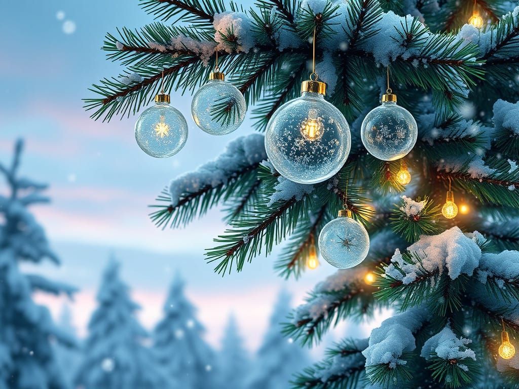 Lifelike Christmas Scene in Vibrant Emerald Green