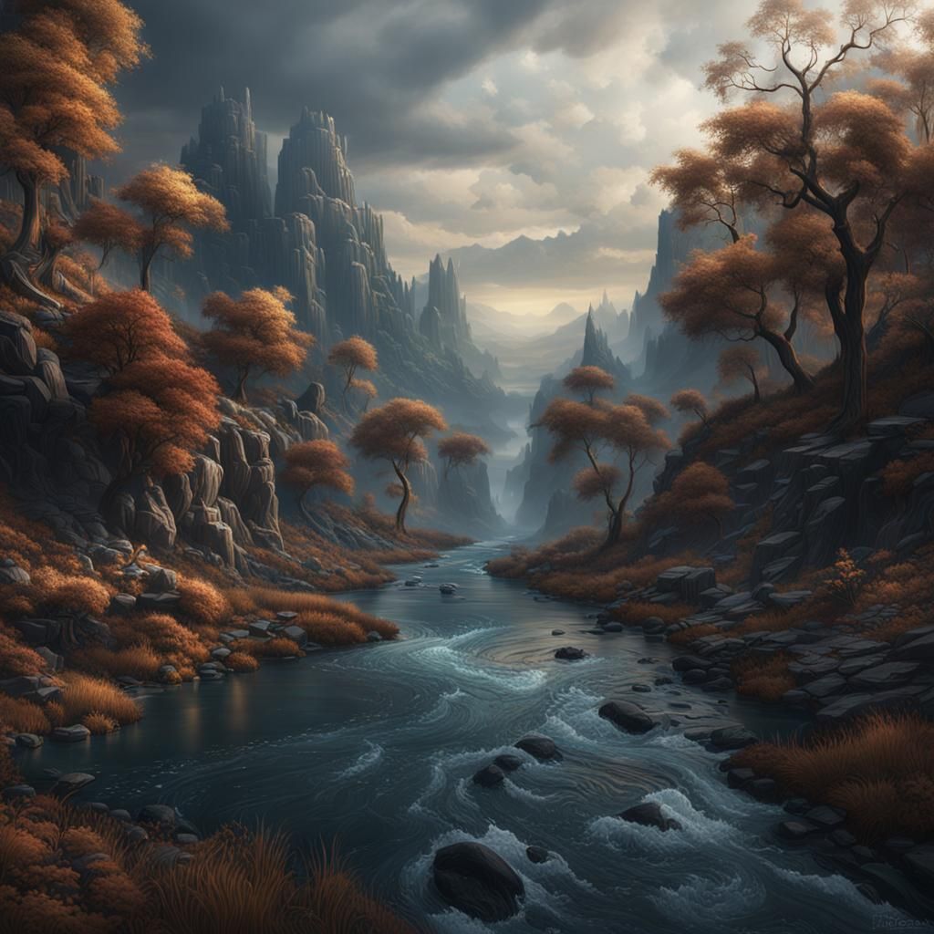 River Styx Detailed Matte Painting