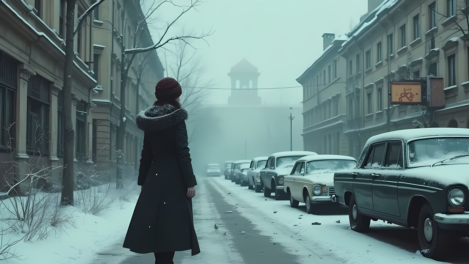 Sofia Balalaika in 1990s Russia Landscape, Cyberpunk Anime S...