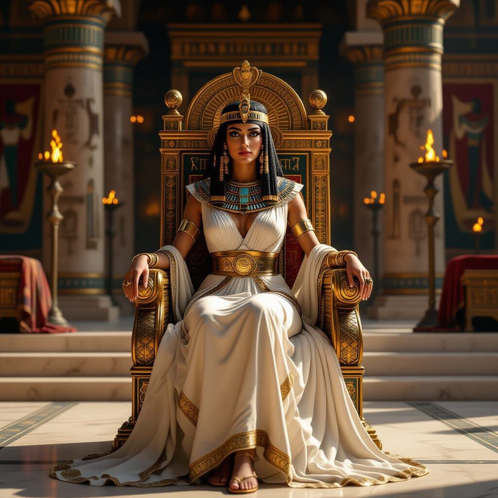 Regal Cleopatra Portrait in Grand Palace