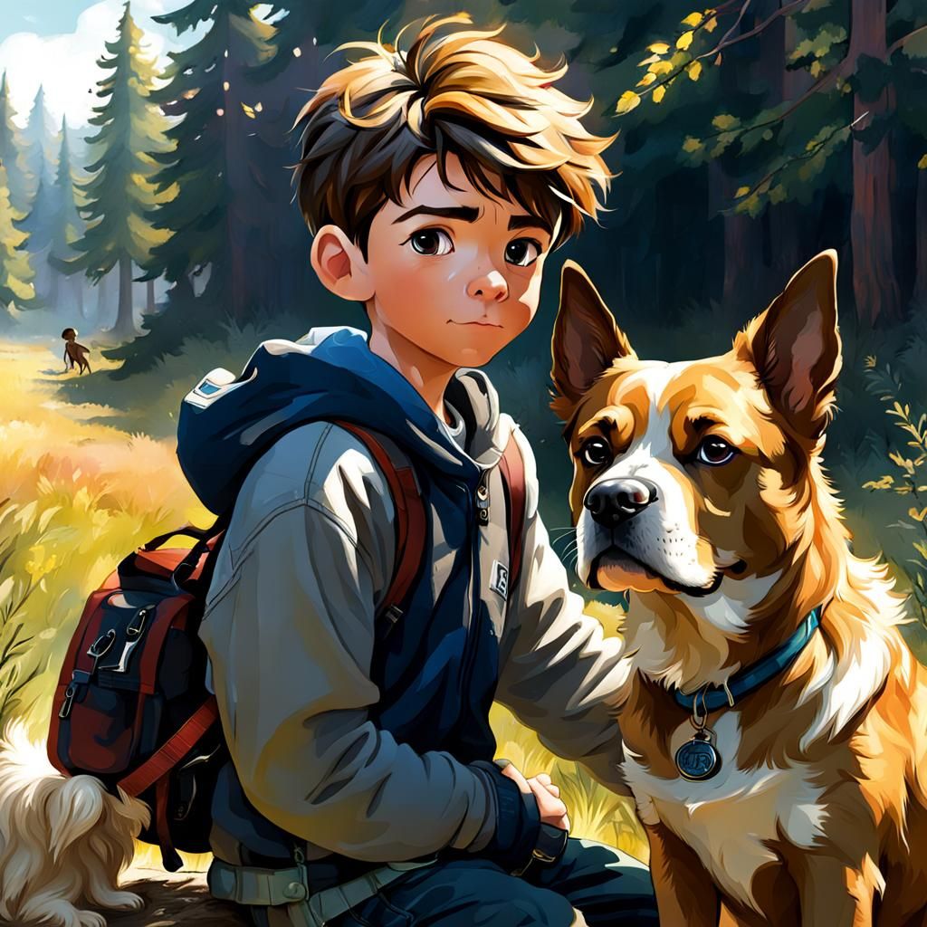 A Boy and His Dog: AI Generated