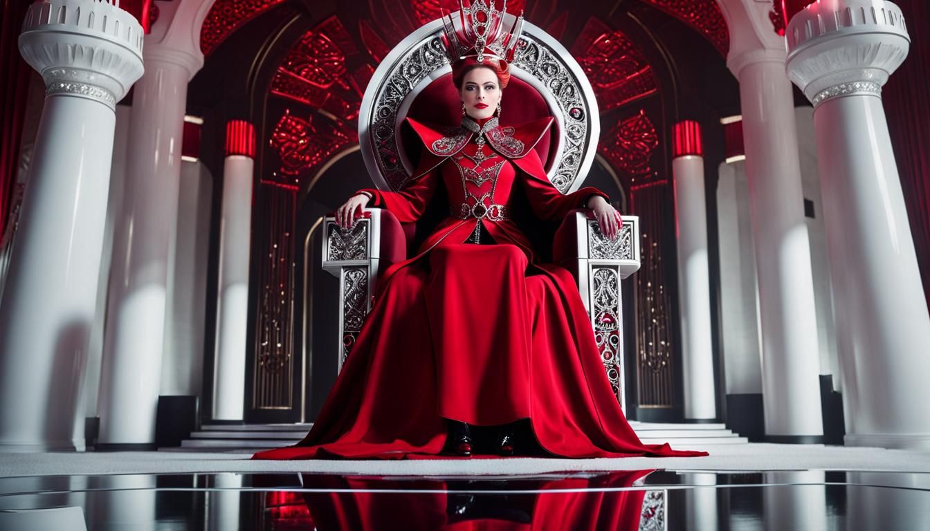 Futuristic Red Queen on Her Throne