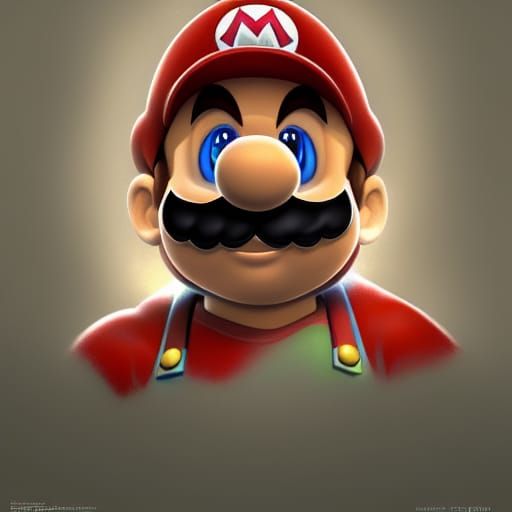 Super Mario Portrait in Cyberpunk Style