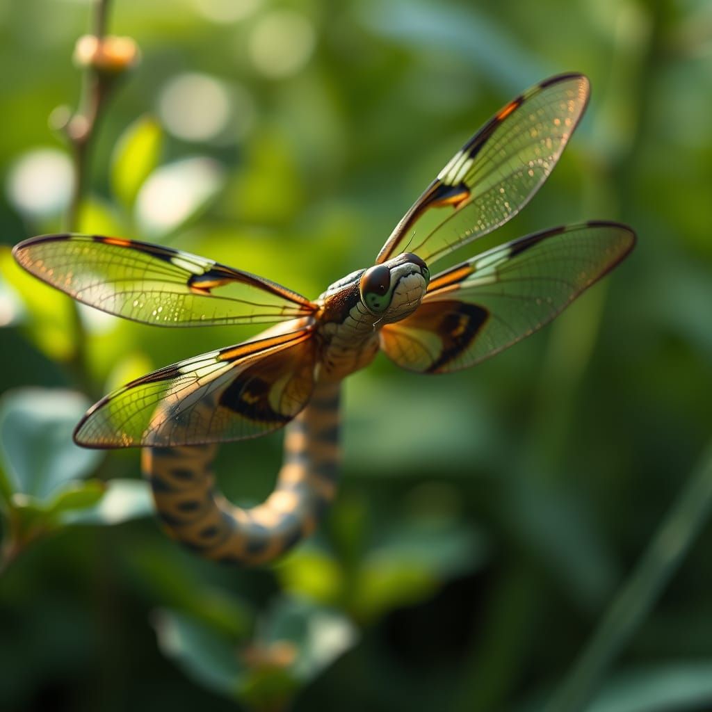 Exotic Serpent Butterfly Emerges in Lush Green Habitat