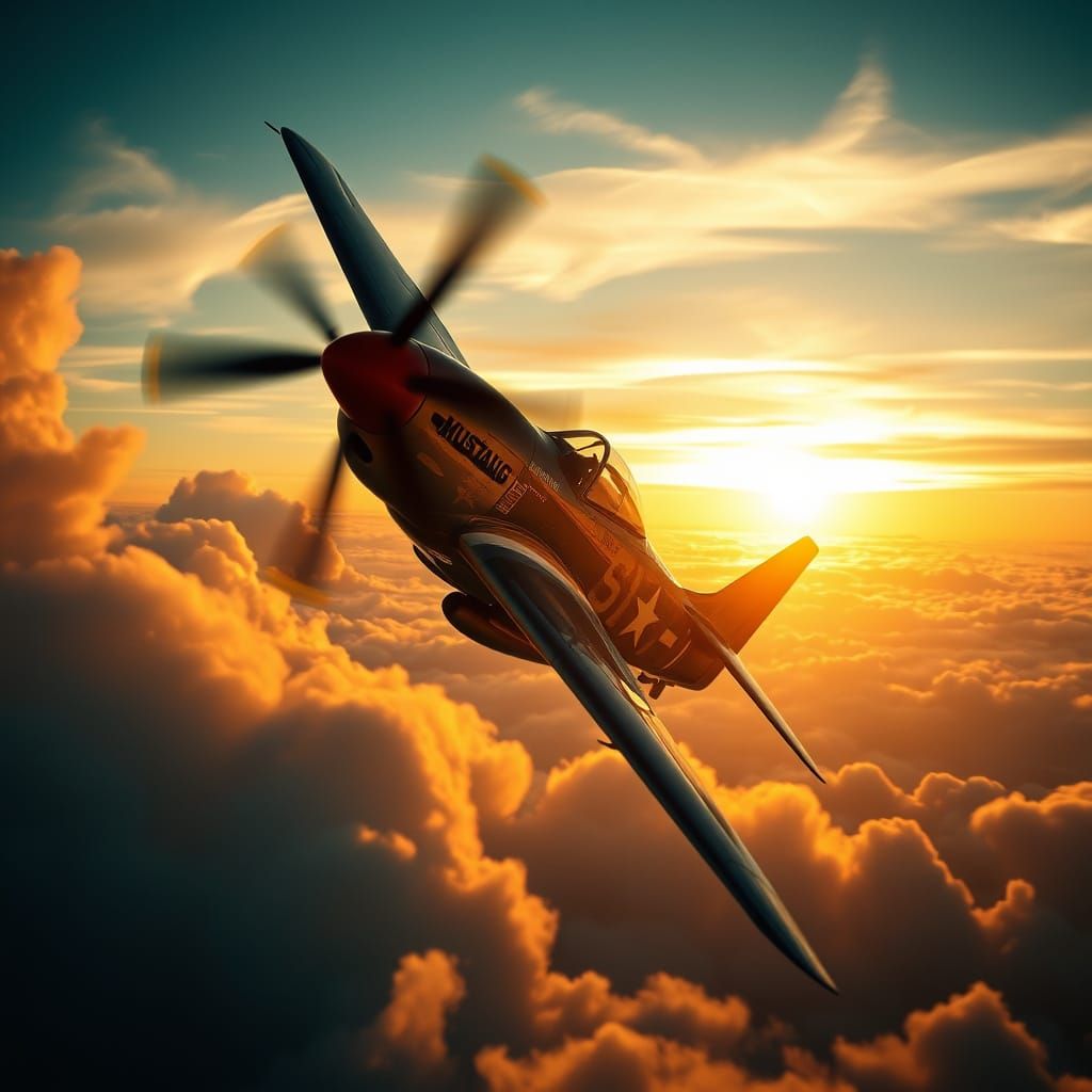 Epic P-51D Mustang Flight in Cinematic Twilight