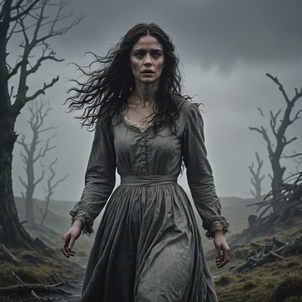 The Ghost of Cathy in Wuthering Heights. background depth wi...