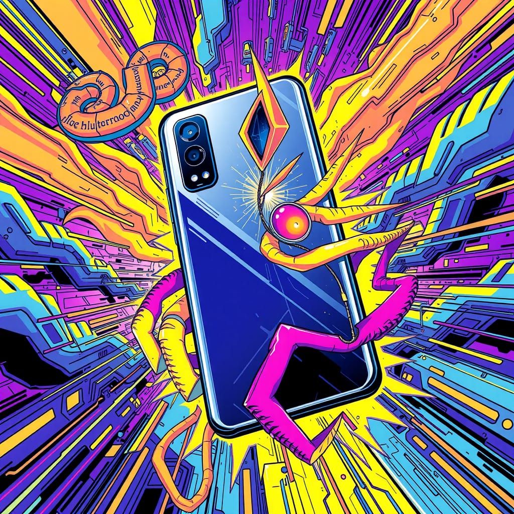 Futuristic Samsung Galaxy A15 in Anime Style