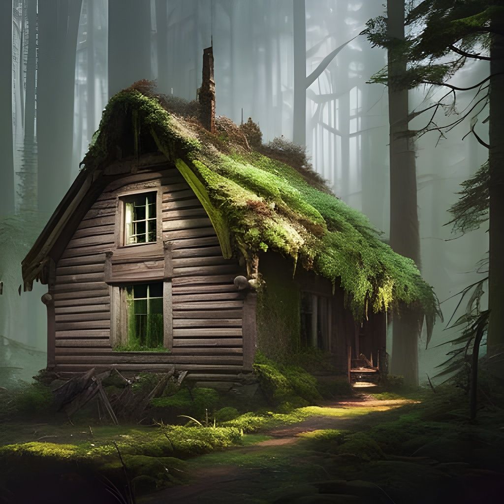 Enchanted Old Cottage in Prehistoric Forest