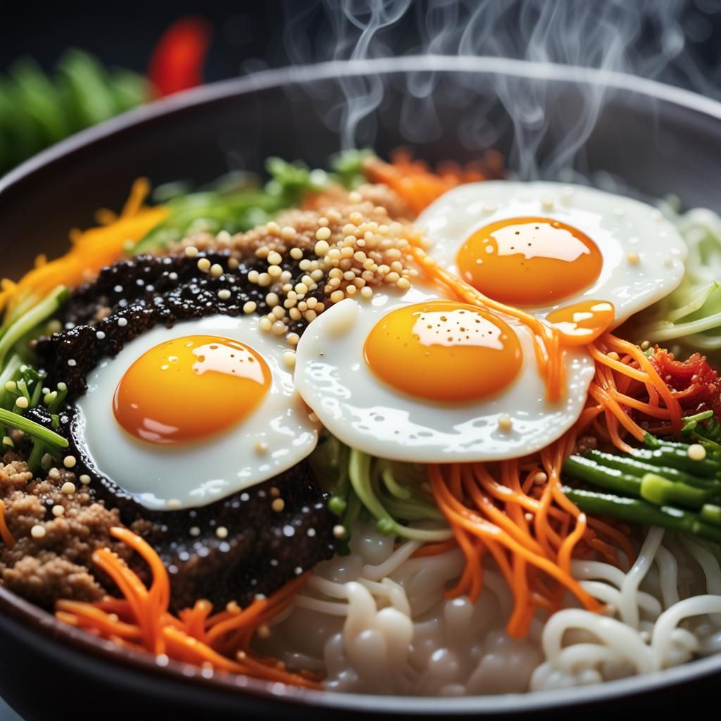 Hyper Realistic Macro Photo of Bibimbap
