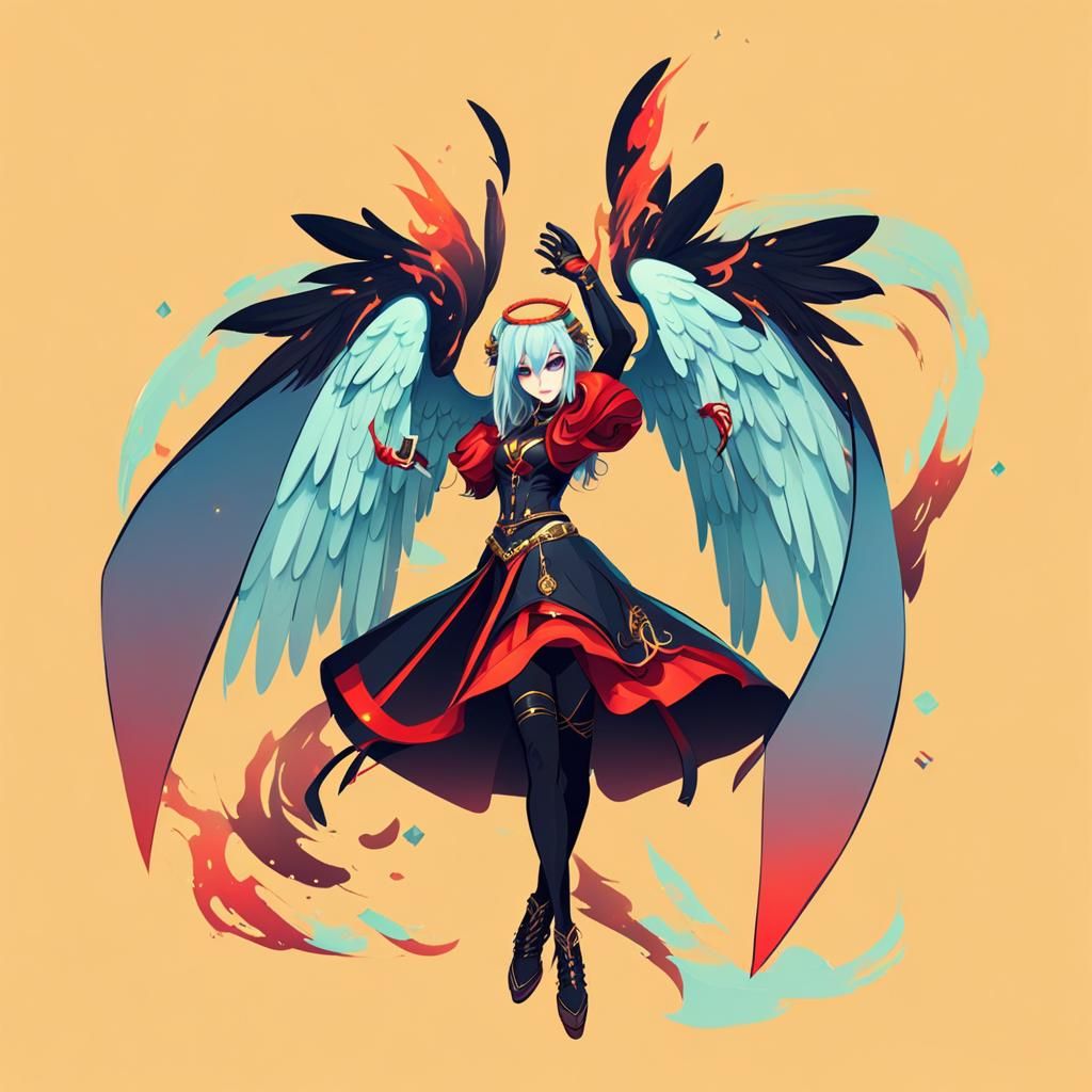 Alluring Angel Character with Wings