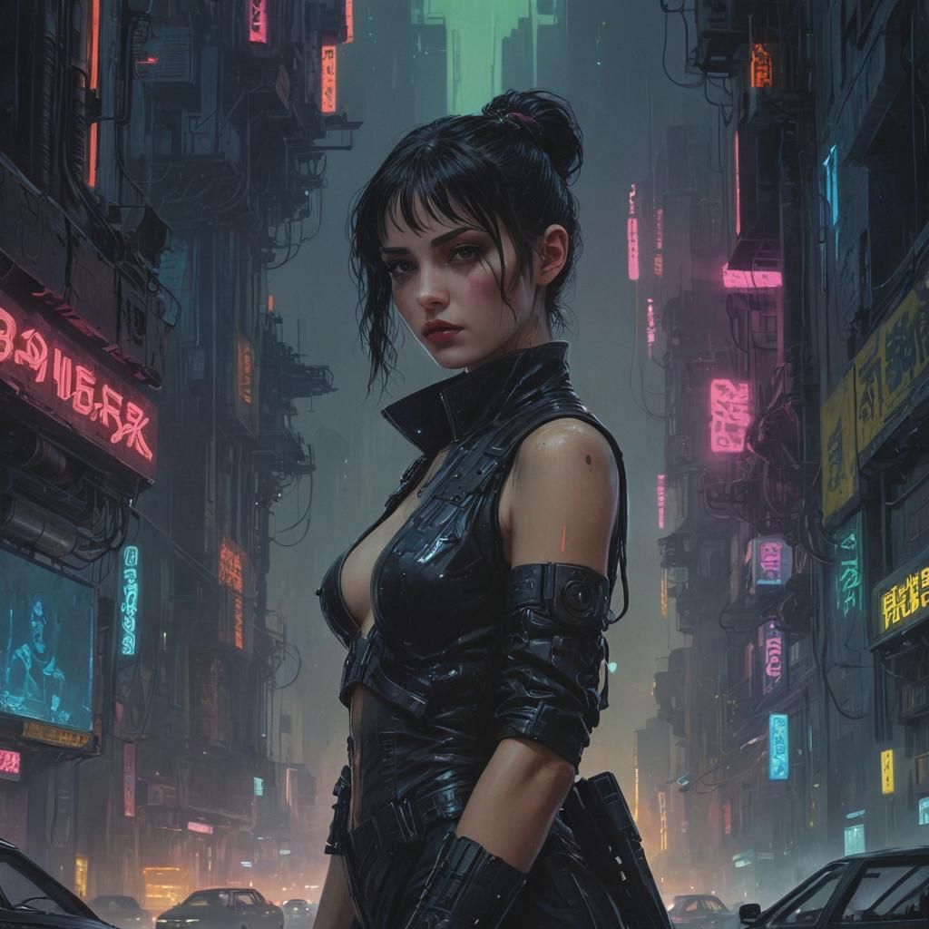 Dark Gothic Sci-Fi Cityscape in Druillet Style