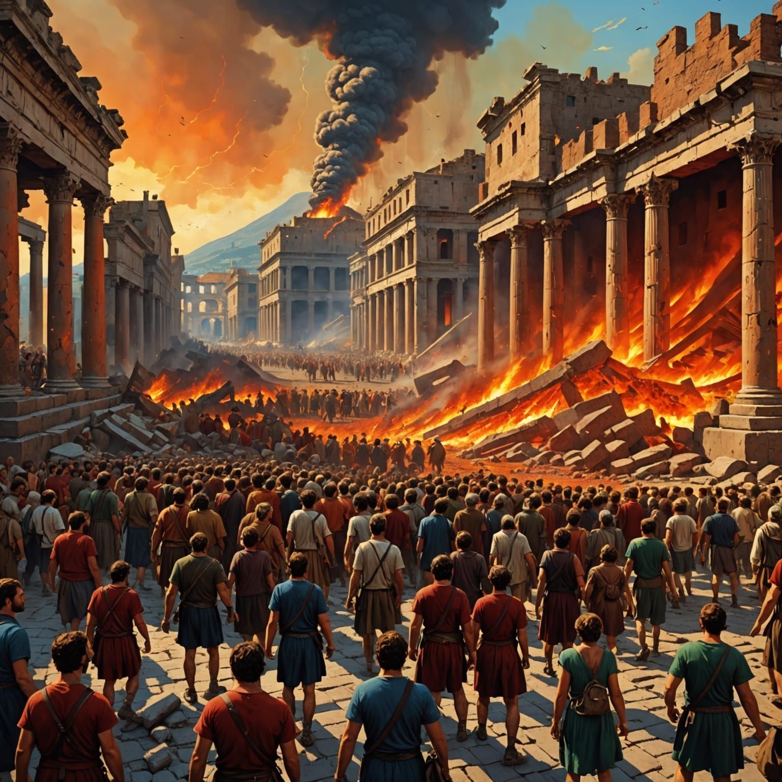 Pompeii Destruction in Hyper-Realistic 3D Rendering