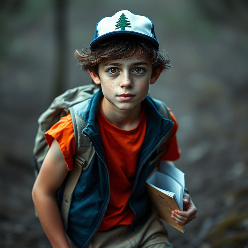 Adventurous Teenager with Messy Hair and Curious Eyes