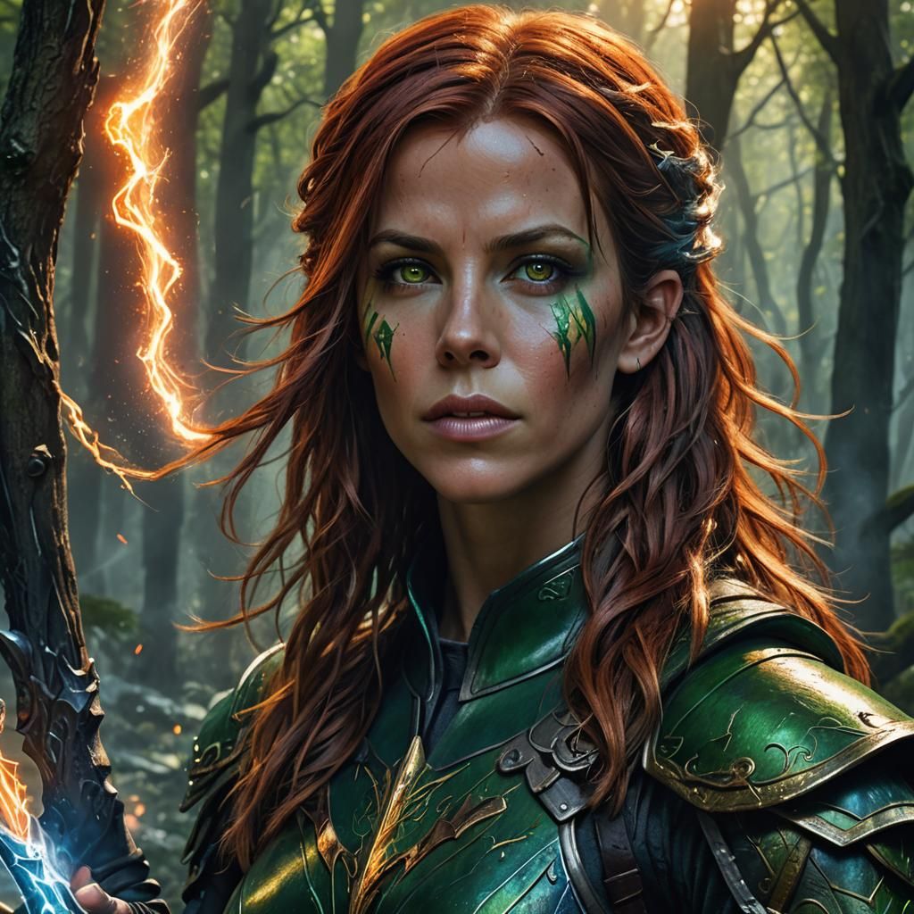 Elf Warrior Portrait in Dark Fantasy Style