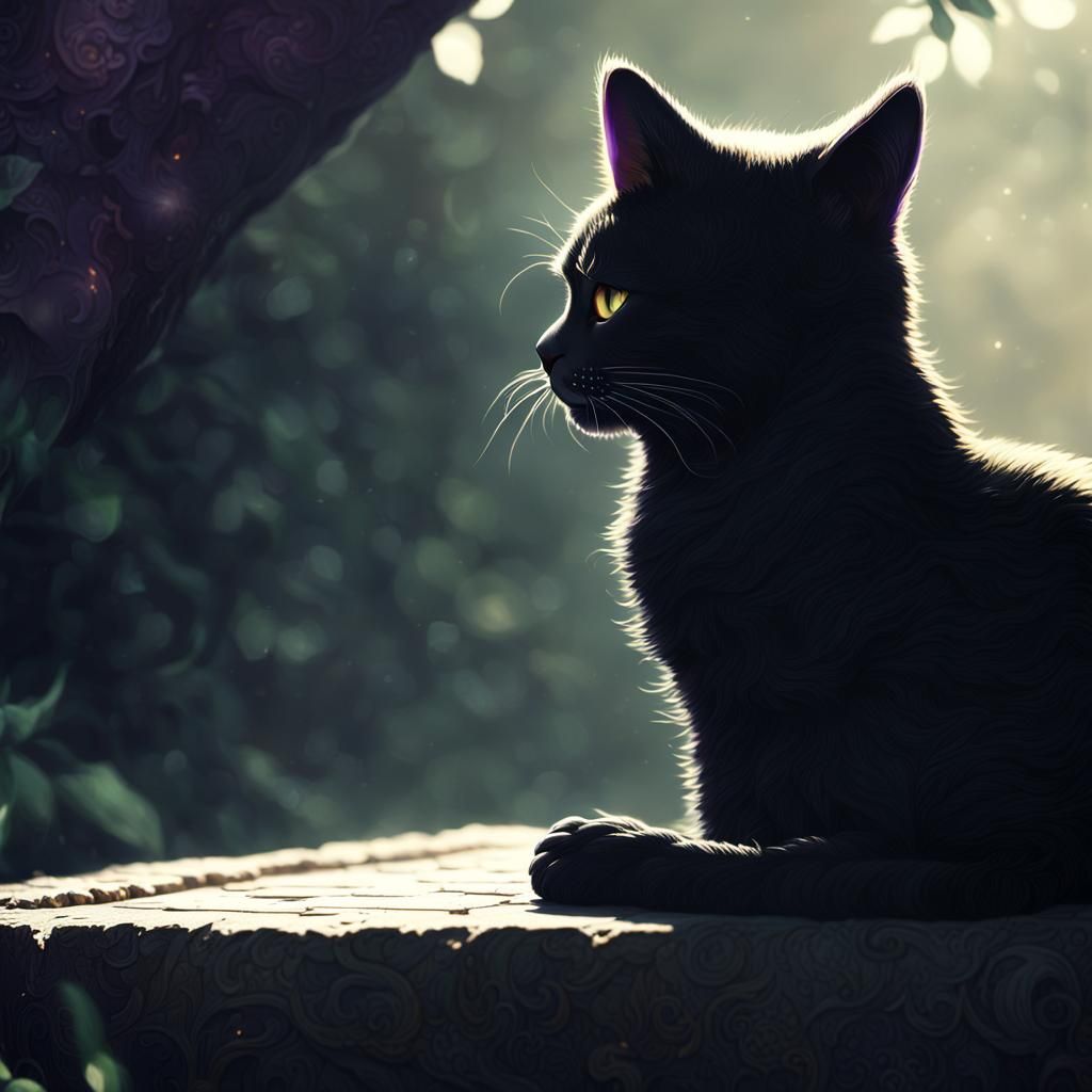 Cat on Plate: Detailed Fantasy Concept Art