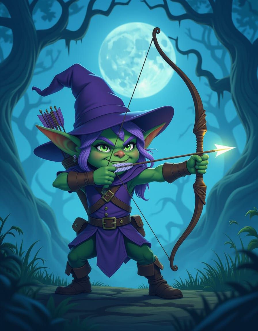 Lilac Goblin Archer in Enchanted Forest