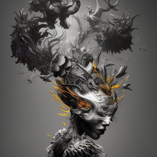 Dark Fantasy Warrior in Hyper-Detailed Armor