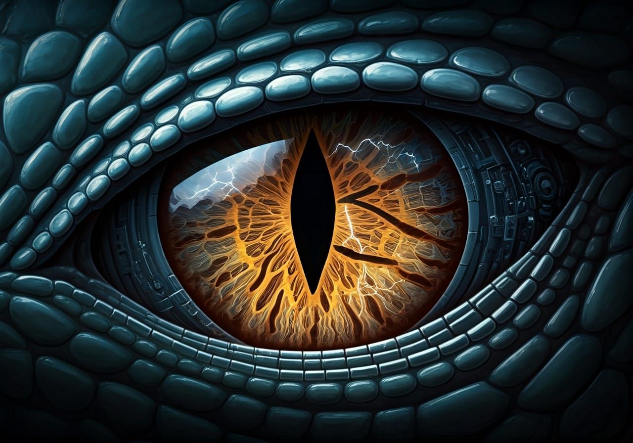 Dragon's Eye Reflecting Cyberpunk World