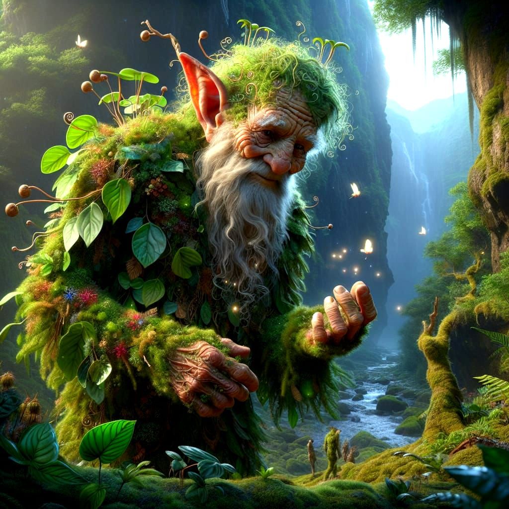 Ancient Forest Giant in Magical Forest Scene