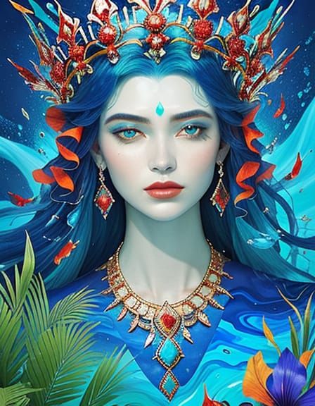 Firecracker Empress Portrait in Opal Aesthetic