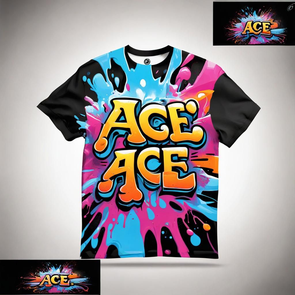 Ace Graffiti T-Shirt Design in Street Art Style