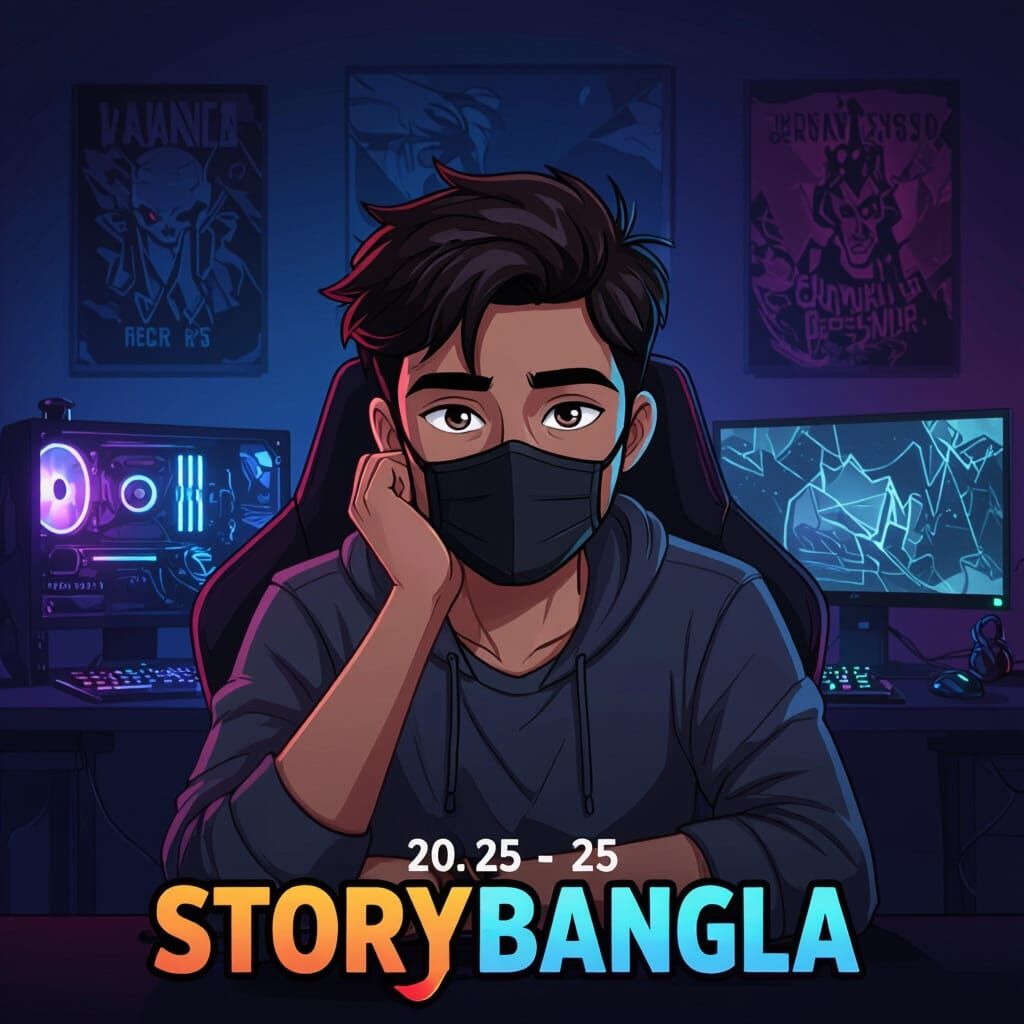 Gaming Room Portrait in Animated Style