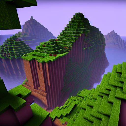 Detailed Minecraft Landscape in Fantasy Concept Art