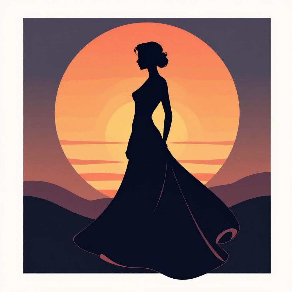 Elegant Woman Silhouette for Artistic Decoration