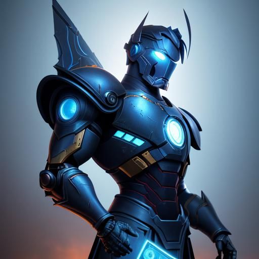 Futuristic Roman Warrior in Advanced Armor: Matte Painting