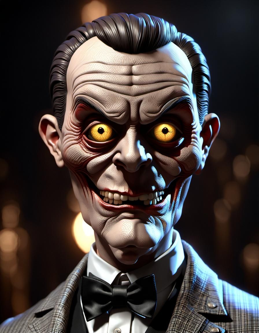 Villainous Ventriloquist Dummy with Stitches, Hyperdetailed