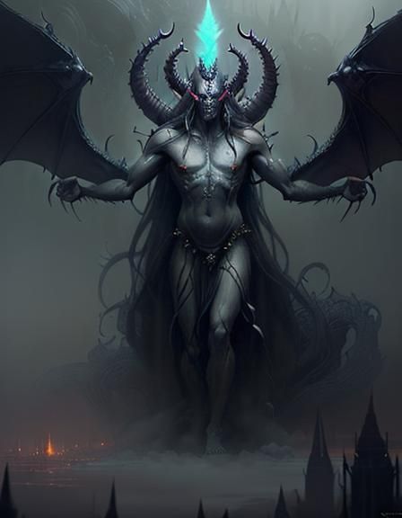 King Solomon's Demons in Ethereal Fantasy Mist