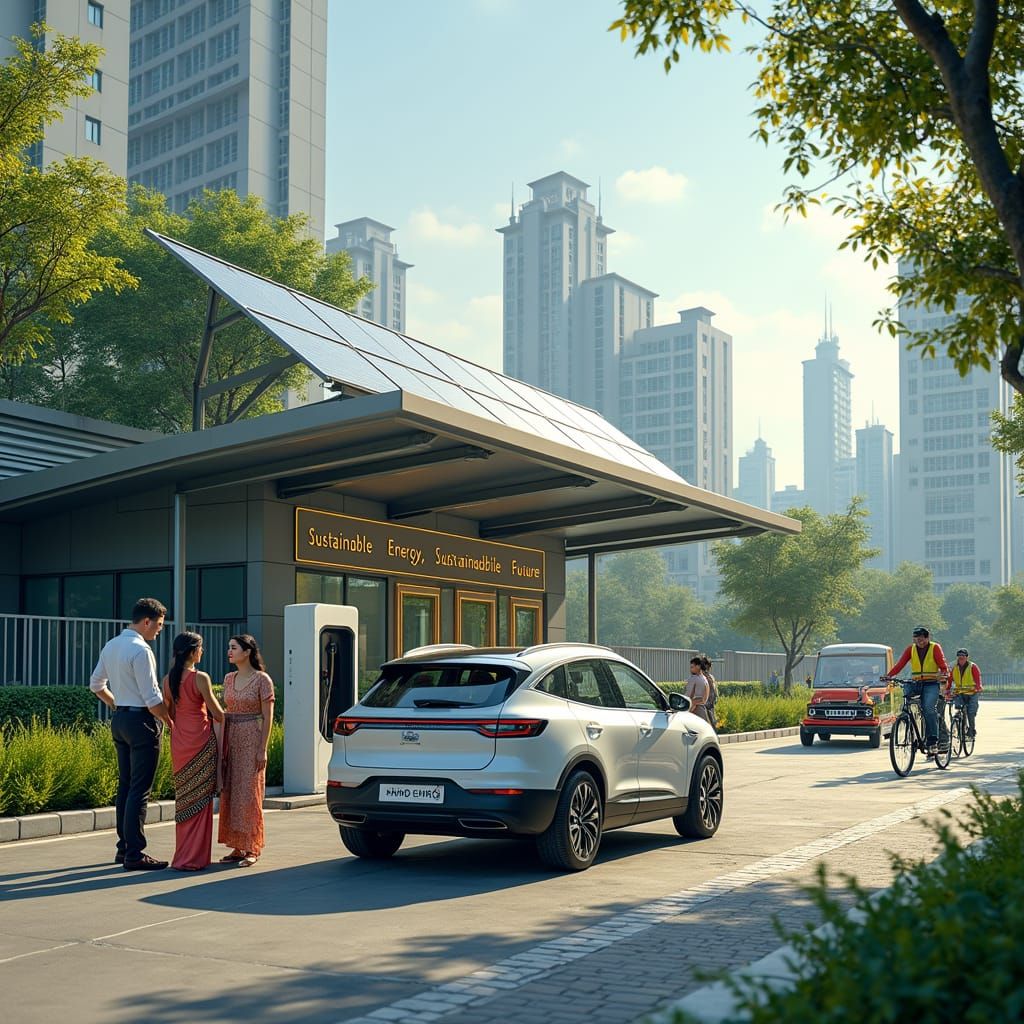 Sustainable Indian Metropolis in Vibrant Photorealism